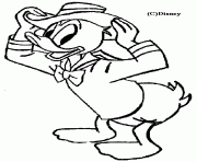 Coloriage donald avec un chapeau Disney