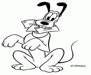 Coloriage pluto avec des lettres disney