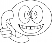 Coloriage smiley telephone