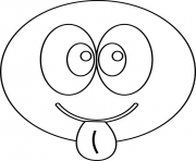 Coloriage smiley tire la langue