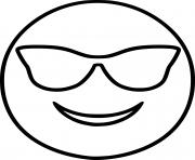 Coloriage smiley emoji cool