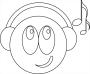 Coloriage smiley musicien