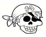 Coloriage tete de mort pirate