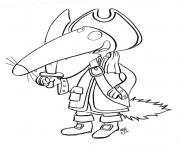 Coloriage loup pirate