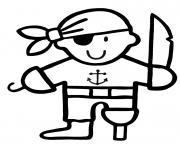 Coloriage pirate maternelle jambe bois