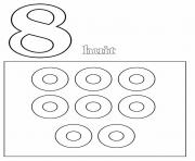 Coloriage chiffre 8 avec mot et dessin