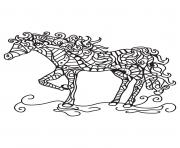 Coloriage adulte cheval antistress 05