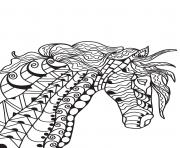 Coloriage cheval pour adulte 33