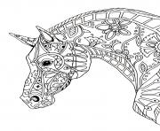 Coloriage cheval adulte decorative horse profile