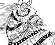 Coloriage superbe adulte cheval nature