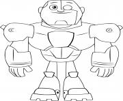 Coloriage cyborg teen titans go