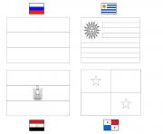 Coloriage fifa coupe du monde 2018 Groupe A Russie Uruguay Egypte Panama