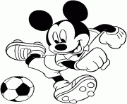 Coloriage mickey mouse aime le football