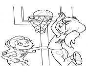 Coloriage sport basketball filles