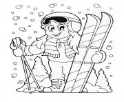 Coloriage sport hiver le ski