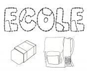 Coloriage ecole sac a dos