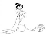 Coloriage mulan activite princesses disney