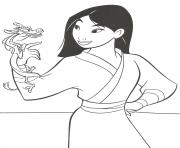 Coloriage mulan et mushu