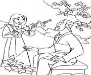 Coloriage mulan et son pere fa zhou