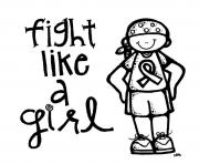 Coloriage breast cancer fight like a girl