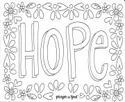 Coloriage hope espoir cancer du sein