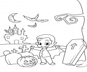 Coloriage dracula halloween enfants