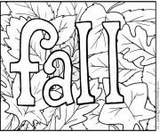 Coloriage automne autum text