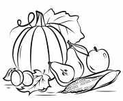 Coloriage automne harvest fall