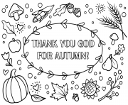 Coloriage thank you god for automne automne