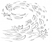 Coloriage swirling automne feuilles automne