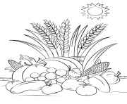 Coloriage automne harvest automne