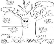 Coloriage arbre automne maternelle