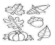 Coloriage feuilles automnes