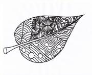 Coloriage feuille automne adulte