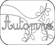 Coloriage automne arbre texte