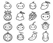 Coloriage fruits cute mignon