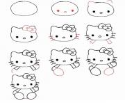 Coloriage dessin facile a faire hello kitty