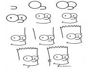 Coloriage comment dessiner bart simpson