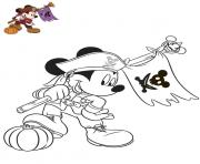 Coloriage pirate mickey disney halloween citrouille