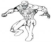 Coloriage venom de spiderman mode defense