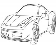 Coloriage voiture de course ferrari dessin