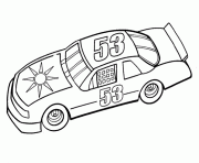 Coloriage simple voiture de course logo soleil