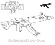 Coloriage Submachine Gun Fortnite