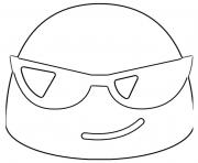 Coloriage Google Emoji Sunglasses