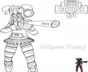 Coloriage zoey sniper rifle fortnite