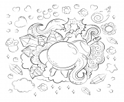 Coloriage doodle illustration magie motif pour adulte