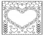 Coloriage st valentin coeurs blanc