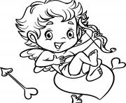 Coloriage cupidon mignon st valentin