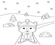 Coloriage chiot pat patrouille ski neige