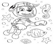 Coloriage pat patrouille maritime avec Marcus